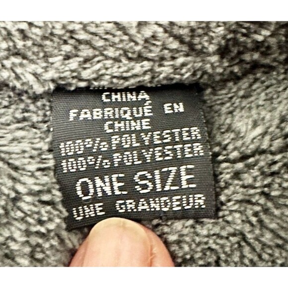 Nautica Men Plush Belted Collar Gray Long Robe One Size Regular Embroidered - Picture 13 of 15